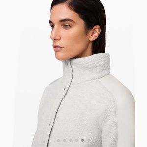 lululemon athletica Light Gray Shearling Utility Jacket